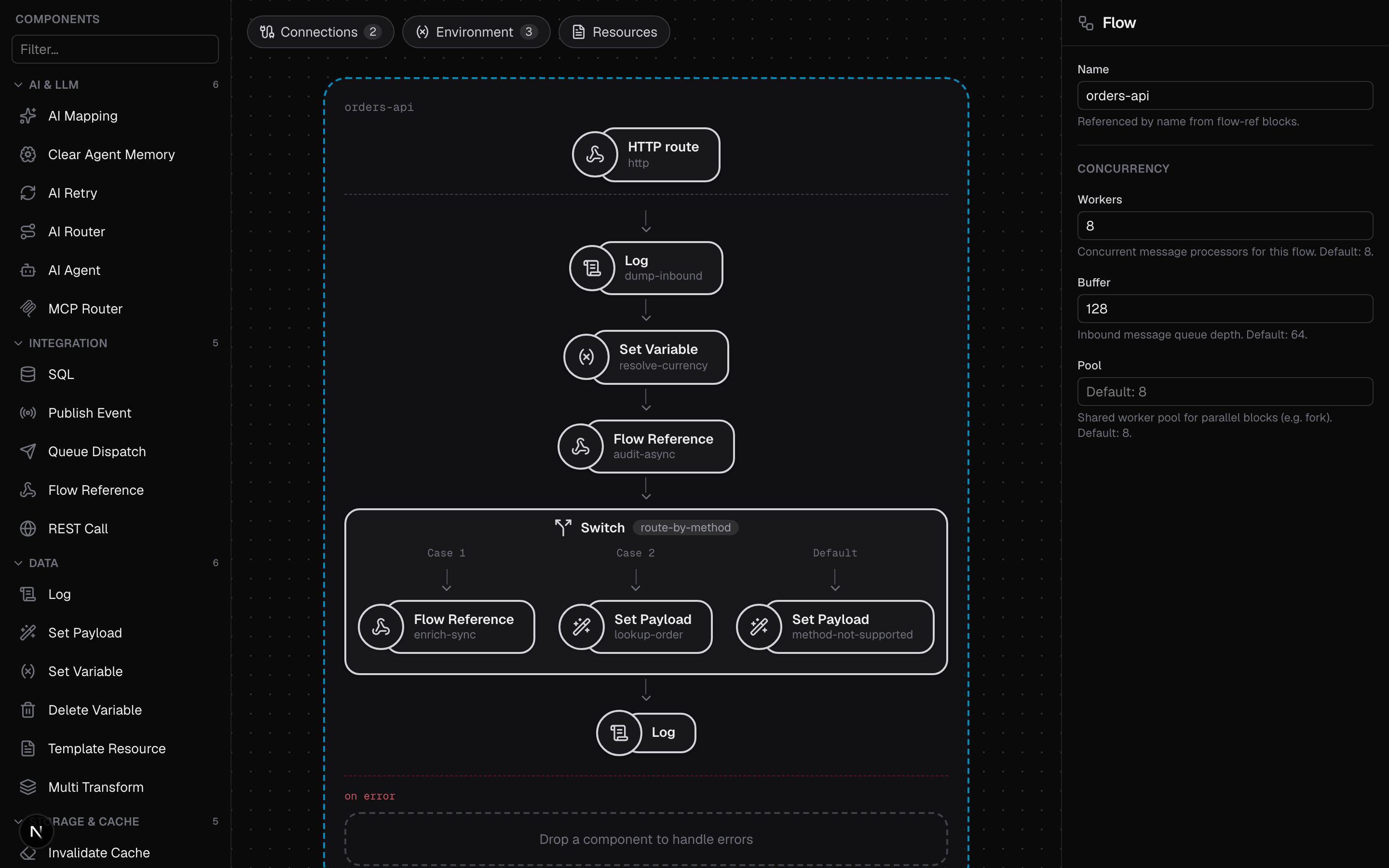 The http-orders sample open in the standalone editor